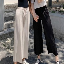 여성 통바지 슬림 스판 슬랙스 찰랑찰랑 밴딩팬츠