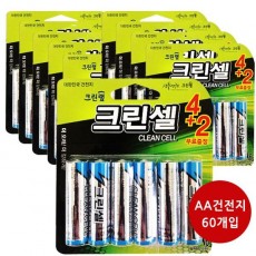 크린랩 크린셀 알카라인 AA건전지 6P x 10매입 생활용품