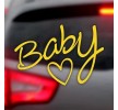 BABY 하트 자동차스티커 일반 옐로우 자동차 유리 스티커 차스티커 차량용 자동차